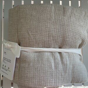 Pottery Barn Belgian Flax Linen Waffle Weave King size Sham color Flax NEW